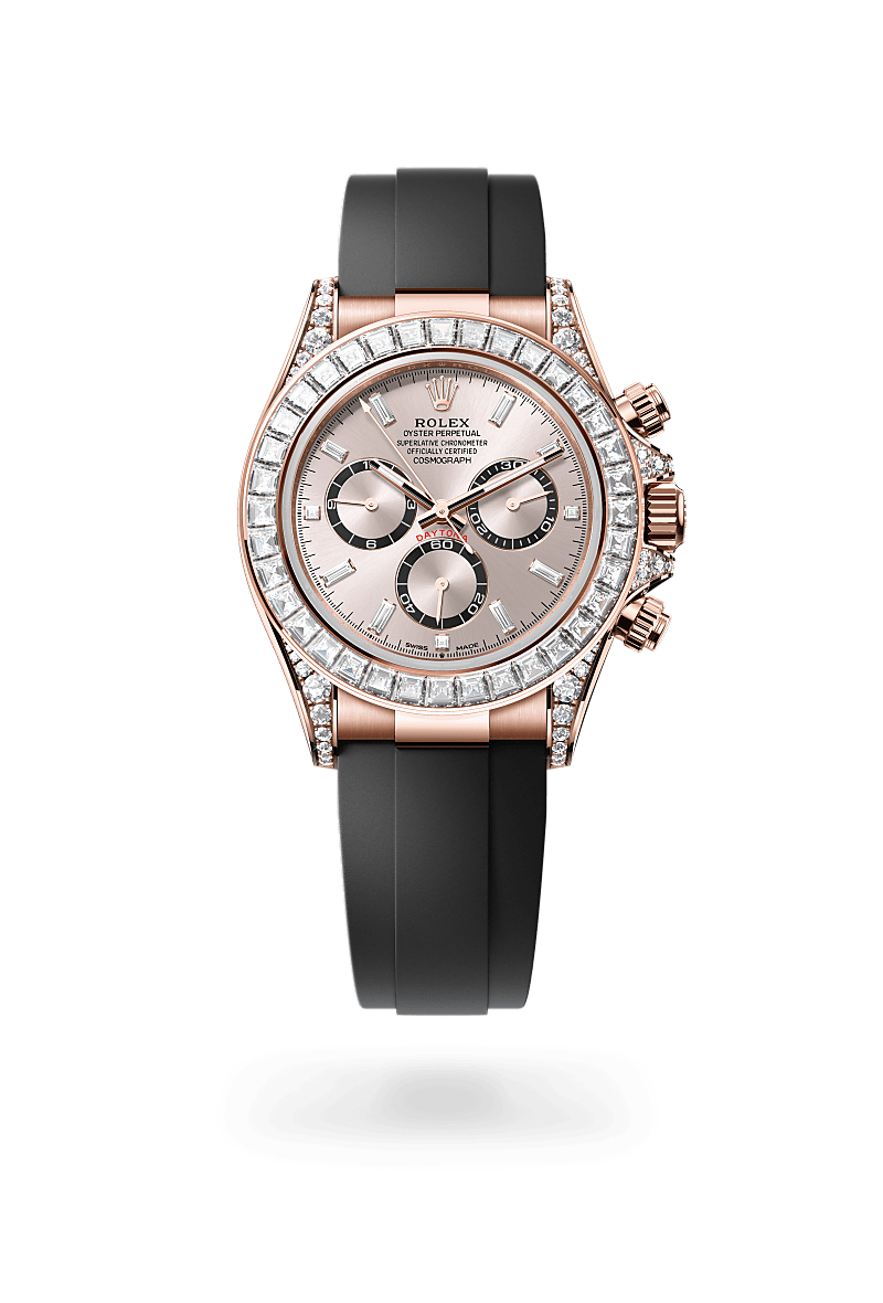 rolex Cosmograph Daytona in 18 kt Everose gold with lugs set with diamonds,  - Blakeman's Fine Jewelry