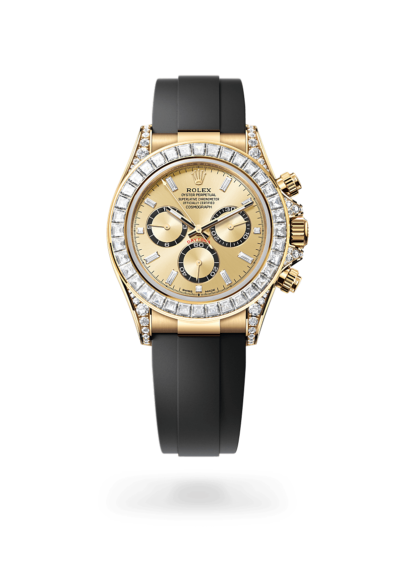 rolex Cosmograph Daytona in 18 kt yellow gold with lugs set with diamonds,  - Blakeman's Fine Jewelry