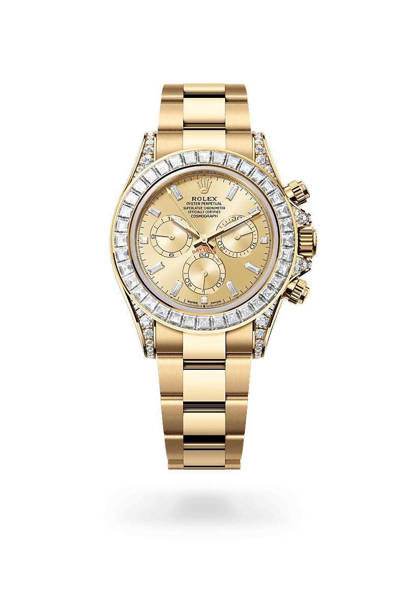 rolex Cosmograph Daytona in 18 kt yellow gold with lugs set with diamonds,  - Blakeman's Fine Jewelry